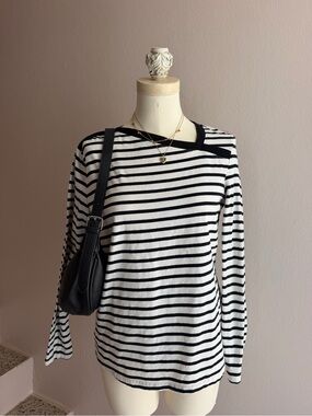 MOTF Striped Long Sleeve Top Size Large